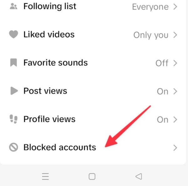 access and manage your TikTok block list 3