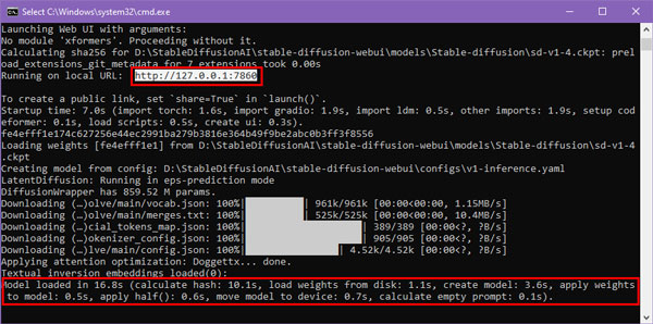 Command line interface for the successful running of Stable diffusion