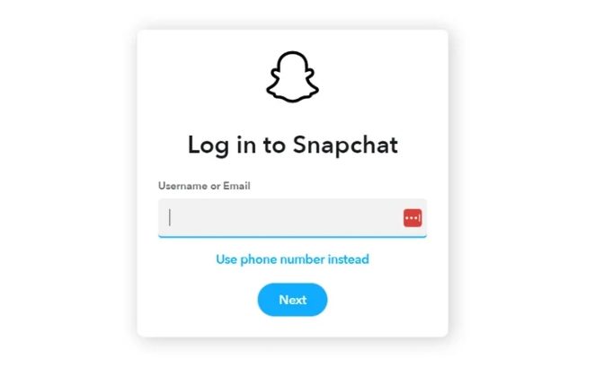 Faça login no Snapchat