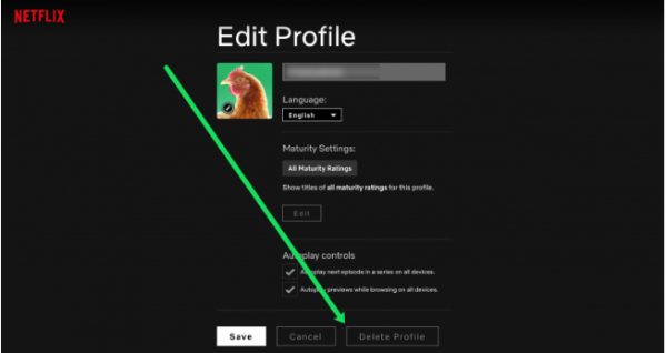 Accédez au profil Supprimer sur Netflix