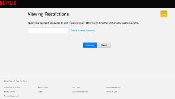 set parental controls on Netflix