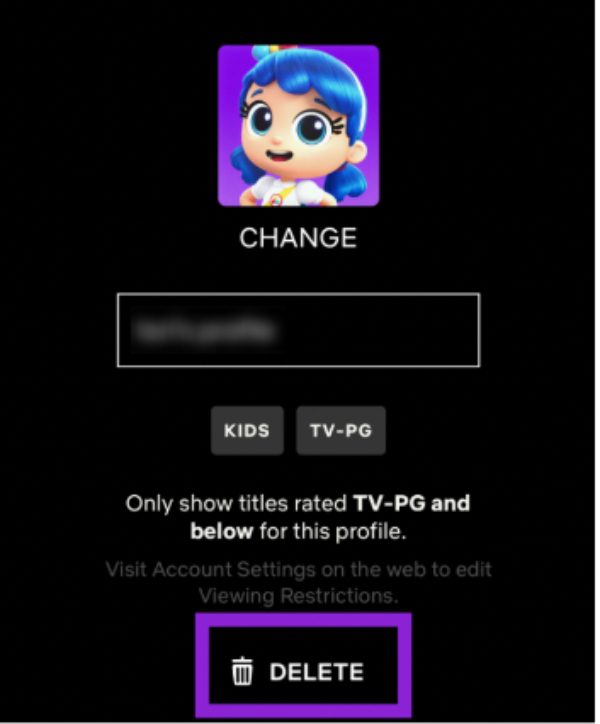 delete profile on Netflix with IiPhone