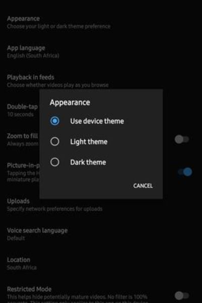 Omogućite Dark Mode na YouTubeu na Androidu