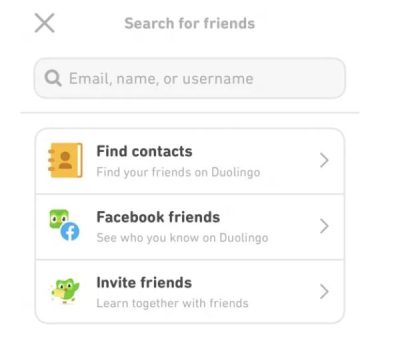 Cara menambah teman di Duolingo ponsel 3