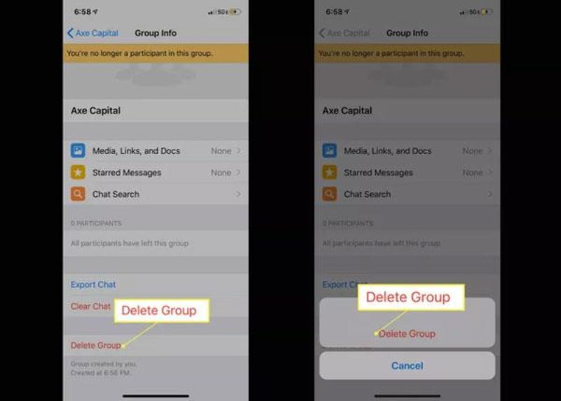 How to delete a WhatsApp group as an admin 3