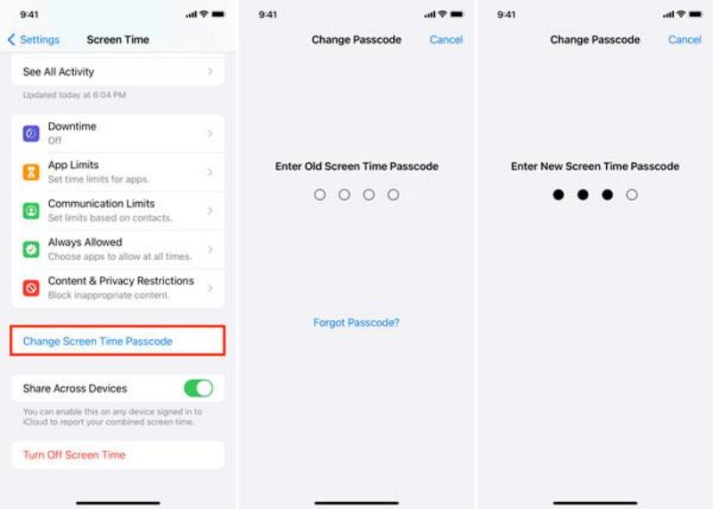 come cambiare il passcode del tempo di visualizzazione su iPhone 3