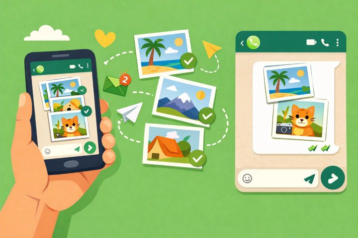 WhatsApp에서 여러 장의 사진을 보내는 방법 안내