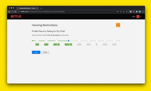 set viewing restriction