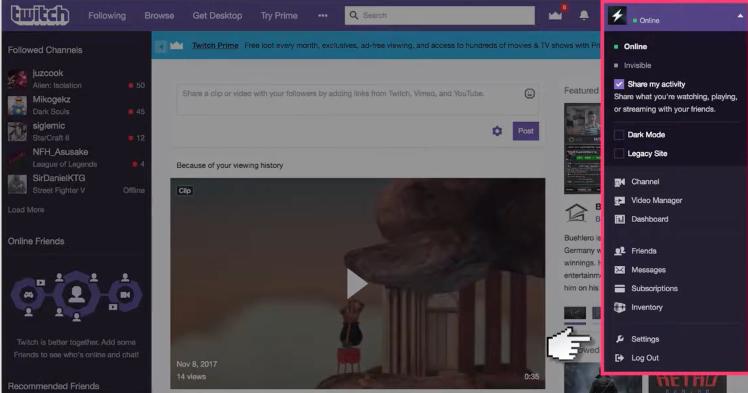 Twitch inställningar