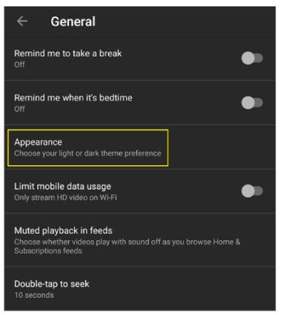 Aktifkan Mode Gelap di YouTube di iPhone 1