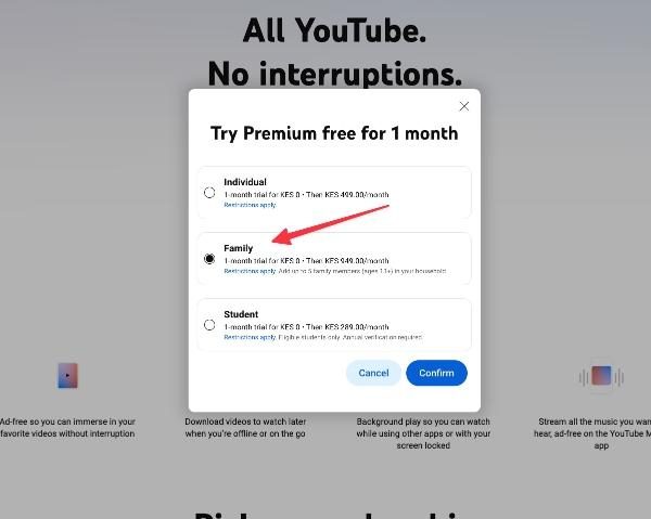 How to set up YouTube family plan 4