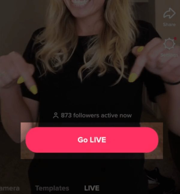 toca el botón &#39;Ir en vivo&#39; en TikTok