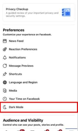 Kako omogućiti mračni način rada u aplikaciji Facebook 2