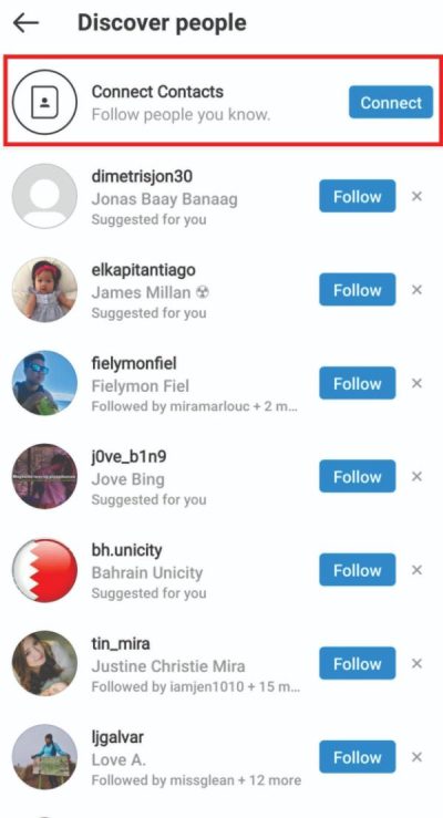 Comment trouver des contacts sur Instagram avec un numéro de téléphone 1