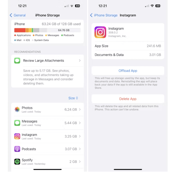 Leeren Sie den Instagram-Cache auf dem iPhone