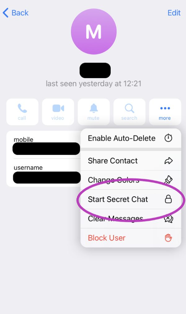 Come utilizzare la chat segreta in Telegram?