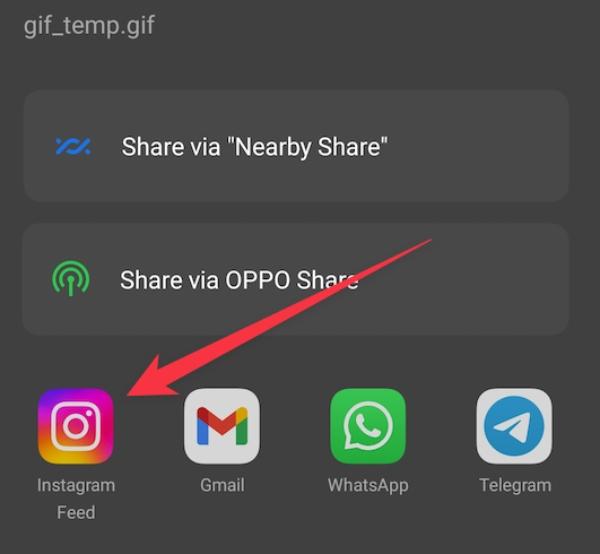 share GIF to instagram