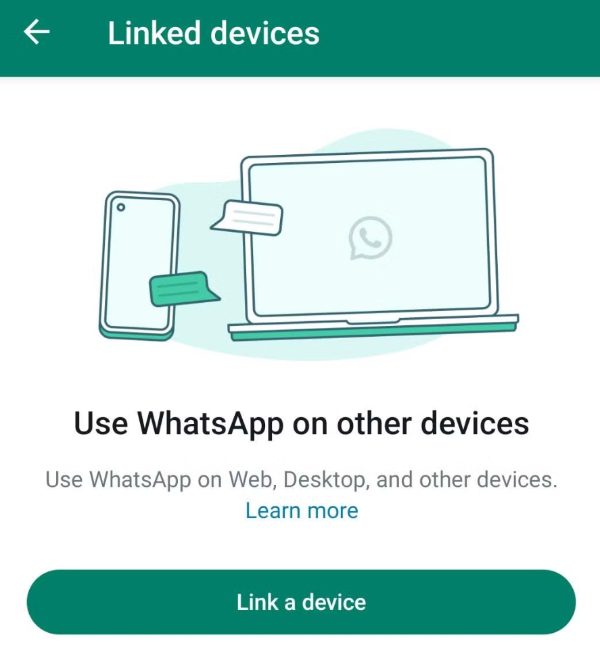 Tautkan WhatsApp ke perangkat lain