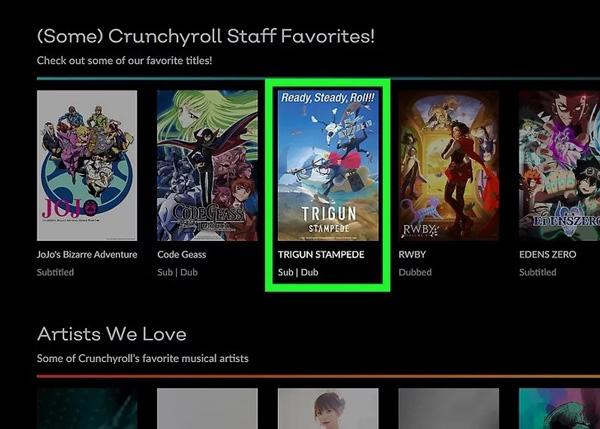 scegli un film su Crunchyroll che desideri trasmettere in streaming