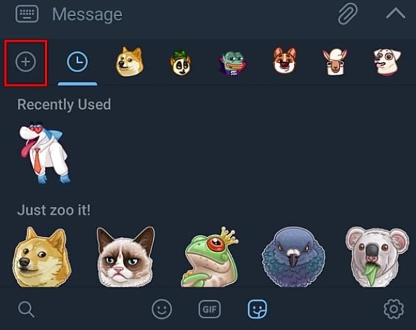 bagaimana menambahkan stiker di Telegram 1