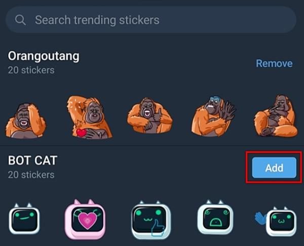 bagaimana menambahkan stiker di Telegram 2