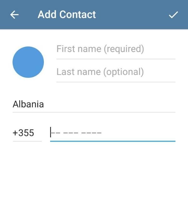 Add someone on telegram by phone number