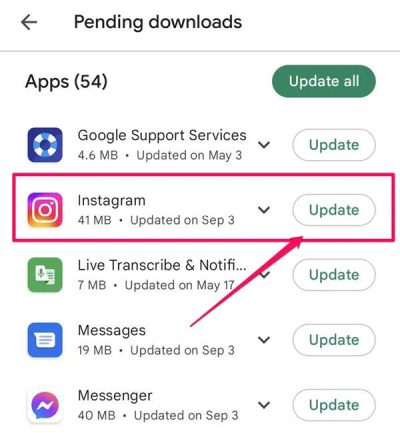 Check whether the Instagram App is Updated or not