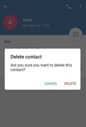 Click DELETE to remove the contact