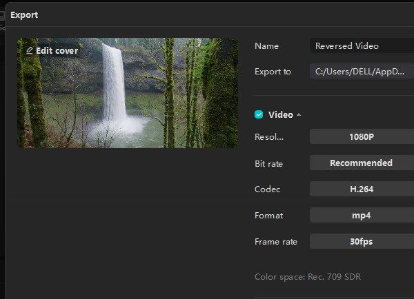 Comment inverser une vidéo sur Capcut Desktop Application 5