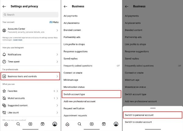 Jak vypnout obchodní účet na Instagramu prostřednictvím mobilu