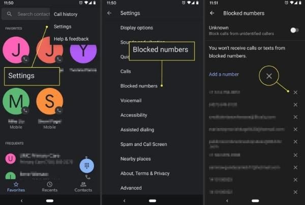 Cara membuka blokir pesan di android