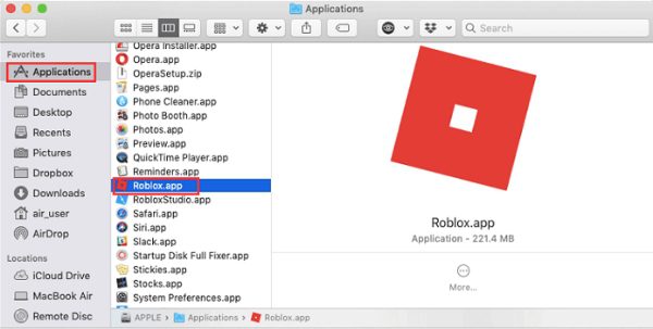 Come disinstallare Roblox su Mac