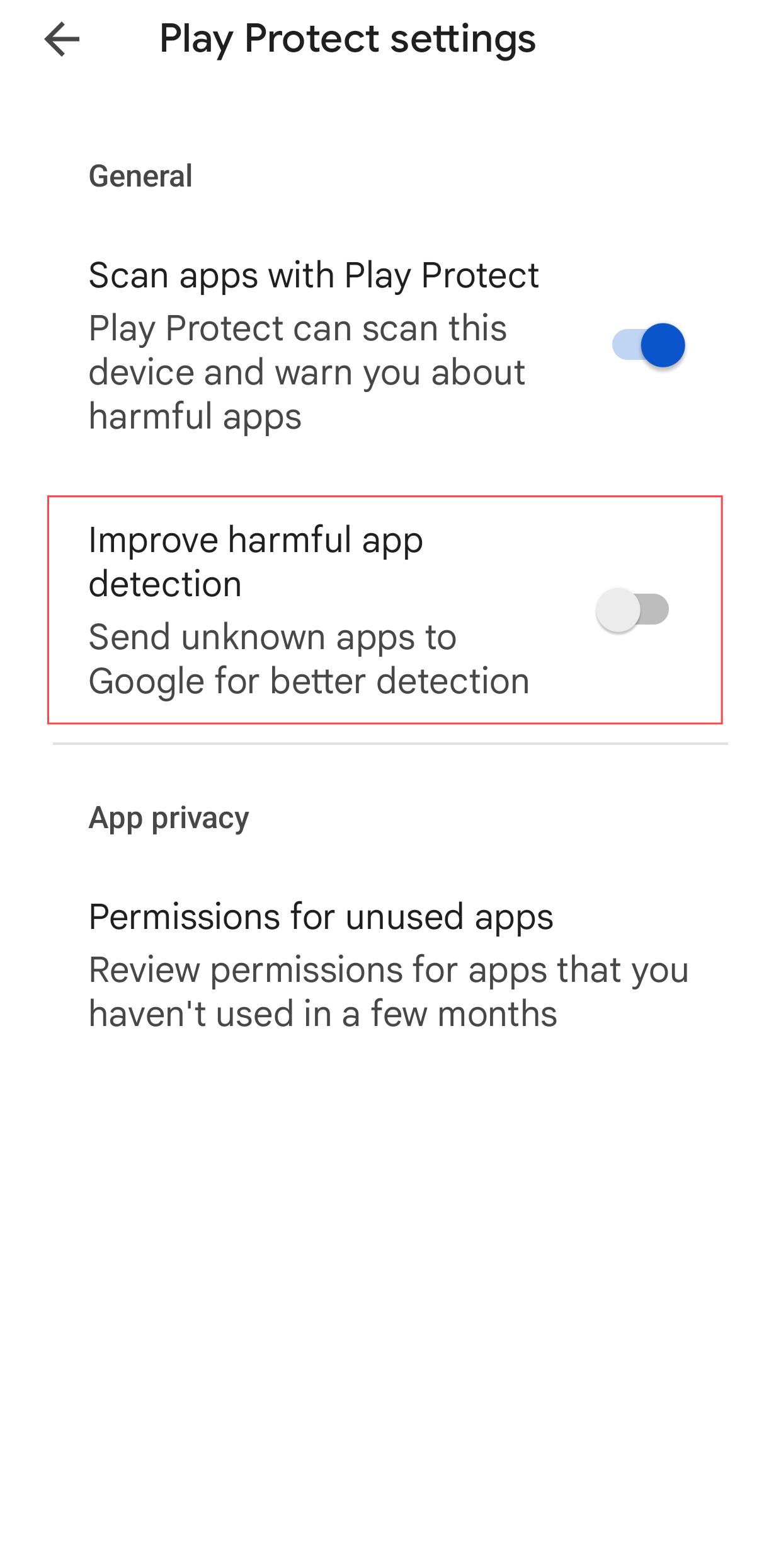 improve Harmful app detection