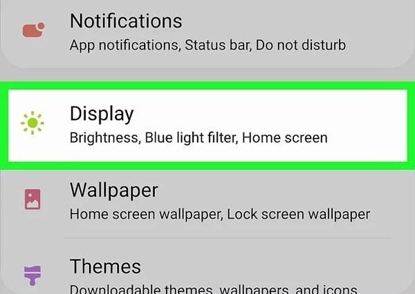 display on android 