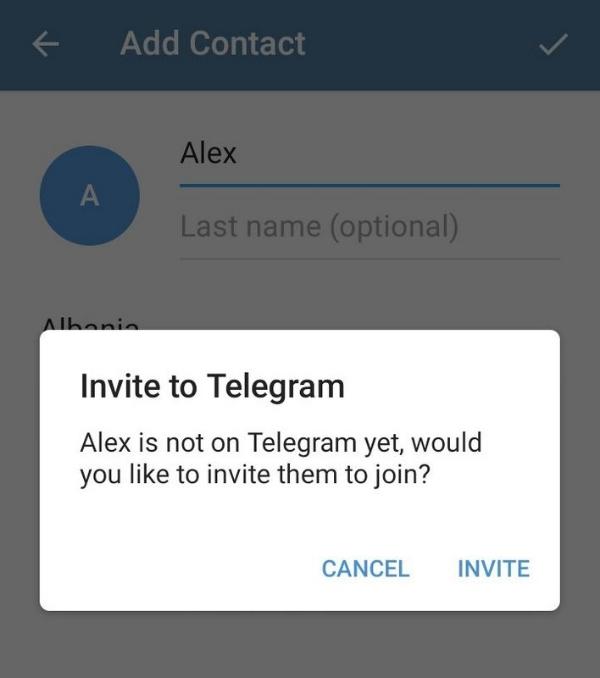 Invite someone to Telegram