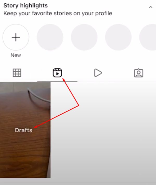 Hledejte složku „Drafts“ na Instagramu