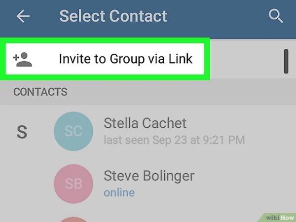 Press the Invite to Group via Link