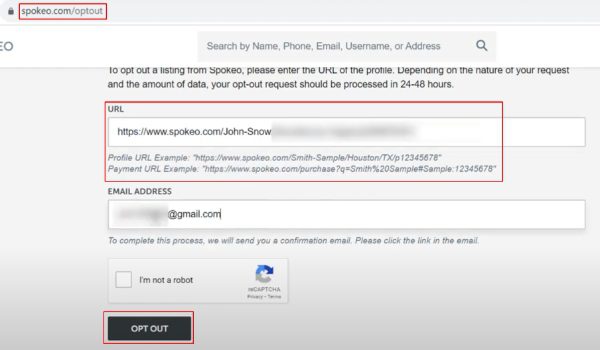 Halaman opt-out spokeo