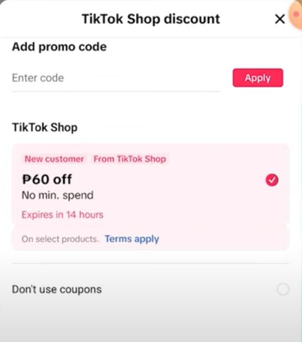 tiktok coupons