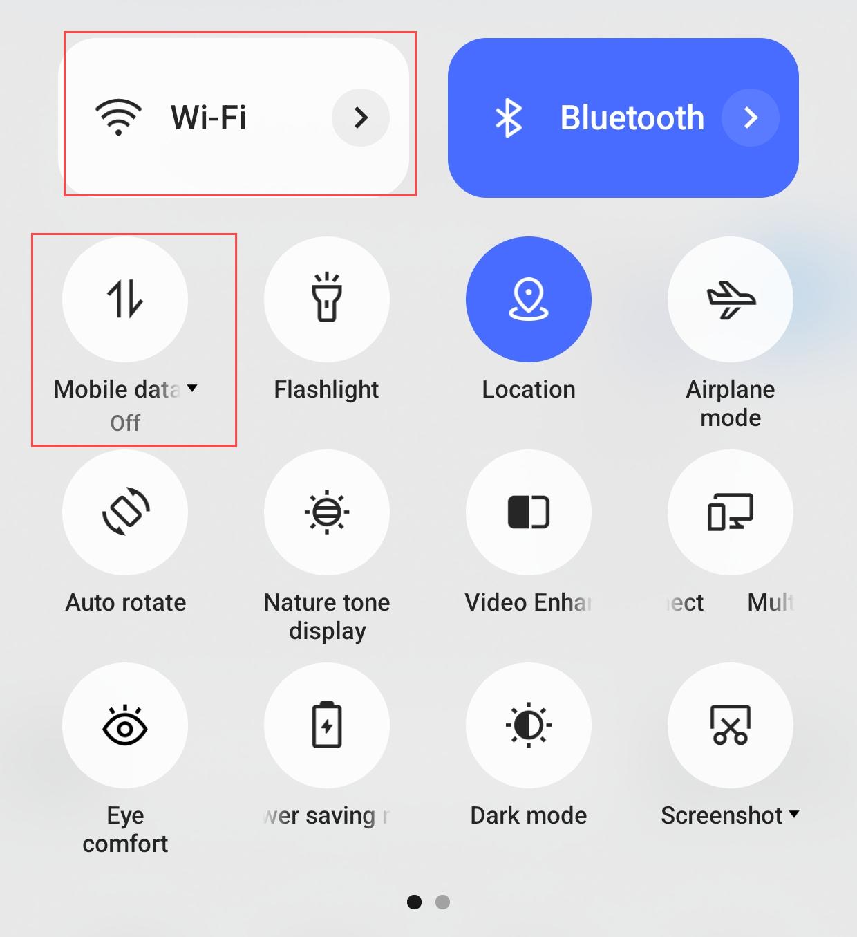 Kapcsolja ki a wifi és a mobil adatokat