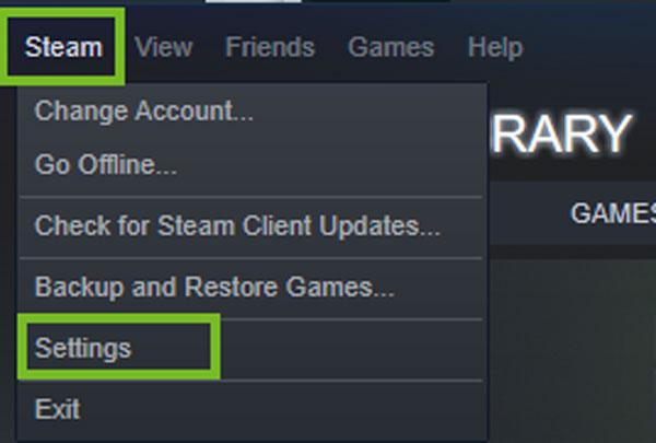 Steam beállítások