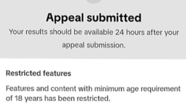 TikTok age verification appeal