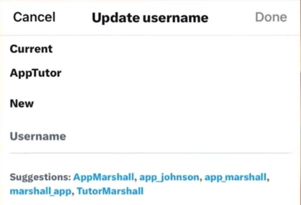 update username