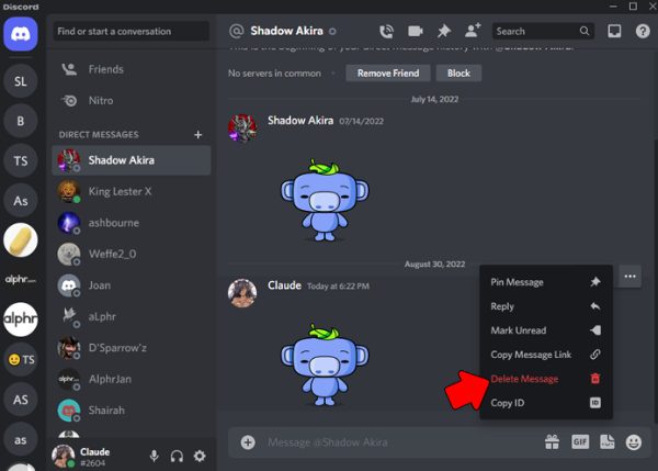 Löschen Sie Discord -Nachrichten auf Desktop 3