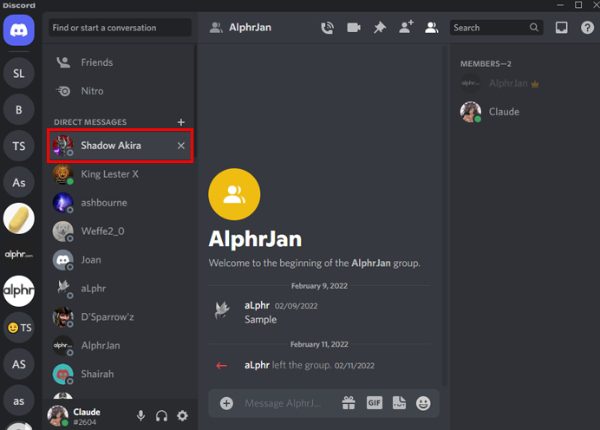 Löschen Sie Discord -Nachrichten auf Desktop 1