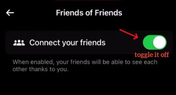 turn off friends of friends on bereal