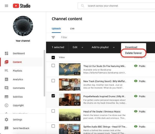 Come eliminare un video di YouTube usando un computer 5