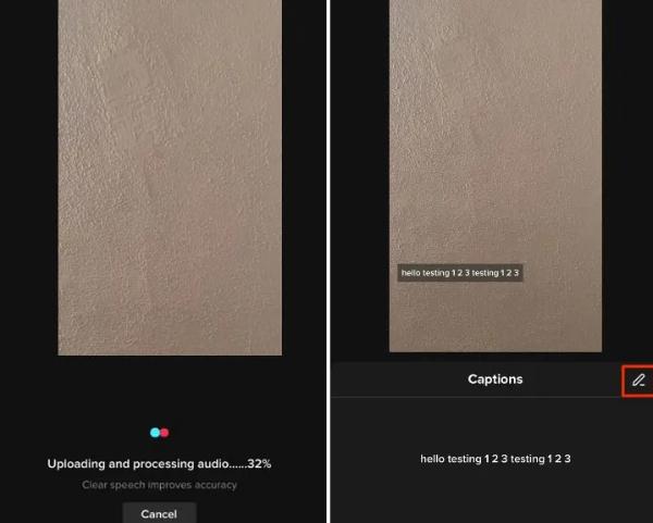 Lägg till Tiktok -bildtexter