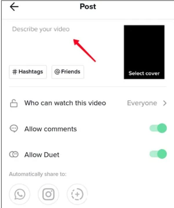 Lägg till nya Tiktok -bildtexter