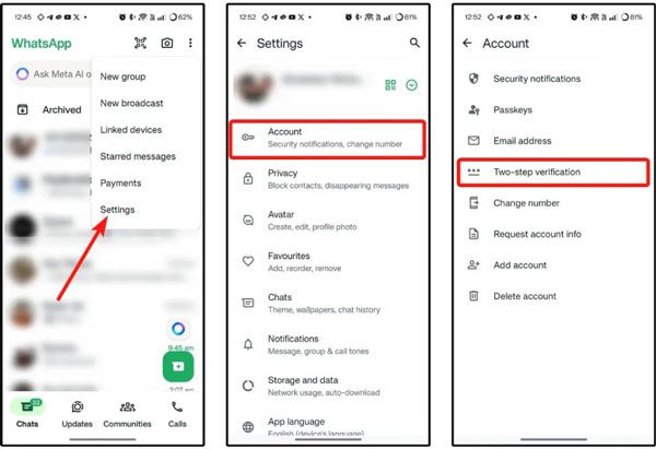 WhatsApp kétlépéses ellenőrzés